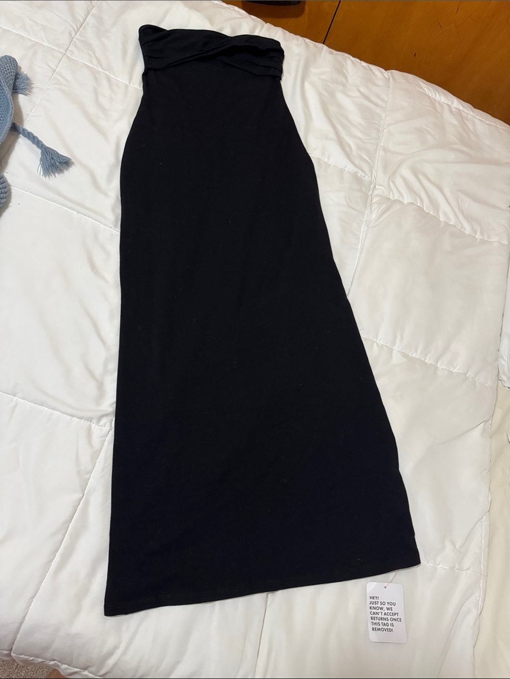 ASOS Black Strapless Column Midi Dress